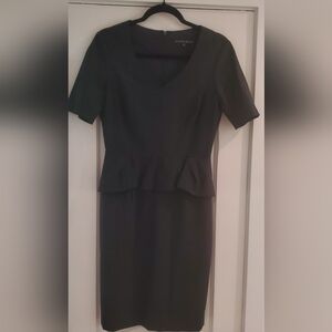 ANTONIO MELANI Black Peplum Midi Dress